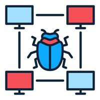 PC Bug colored icon or symbol vector