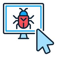 Mouse Cursor on Computer Virus colored icon or design element vector
