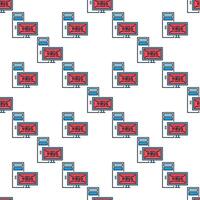 Desktop PC and Virus Viruses colored seamless pattern vector