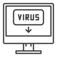 PC Computer Virus linear icon or symbol vector
