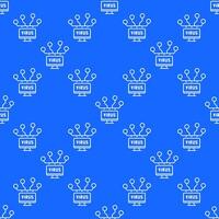 Computer Network with Virus seamless pattern in thin line style vector