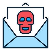 Spam Message with Virus colored icon or design element vector