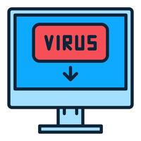 PC Computer Virus Malware colored icon or logo element vector