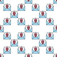 Spam Message with Virus colored seamless pattern vector