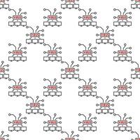 Computers with Virus PC network linear seamless pattern vector