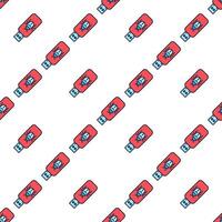USB with Computer Virus portable device colored seamless pattern vector