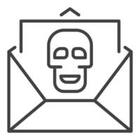 Message with Computer Virus Spam thin line icon or symbol vector