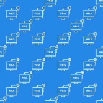 error en computadora ordenador personal virus sin costura modelo en contorno estilo vector