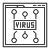 Web Browser with Virus outline icon or symbol vector