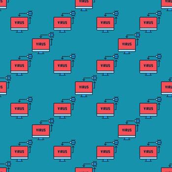 error dentro computadora ordenador personal virus de colores sin costura modelo vector