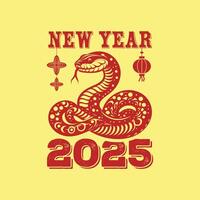Snake Year, Happy Chinese New Year Zodiac Snake, Year of The Snake 2025 vector