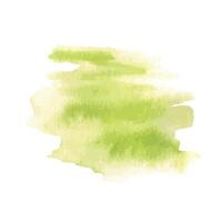 Green watercolor splash. Hand drawn illustration isolated on white background. Abstract texture, banner for text, decoration element. vector