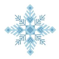 Blue snowflake in Scandinavian style. Ice crystal with pattern isolated. element on white background vector