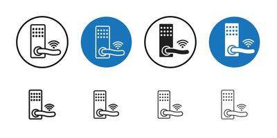 Smart lock icon Thin line art collection vector