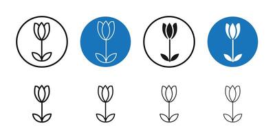 Tulip icon Thin line art collection vector