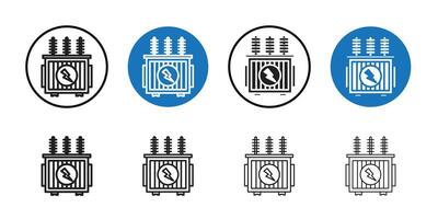Transformer icon Thin line art collection vector