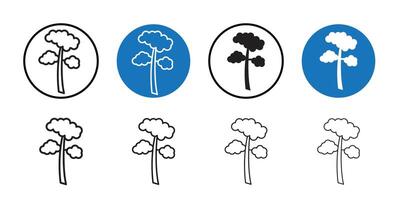 Tree icon Thin line art collection vector