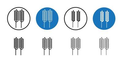 Wheat icon Thin line art collection vector