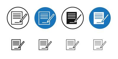 Signed document icon Thin line art collection vector