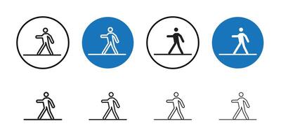 Walk icon Thin line art collection vector