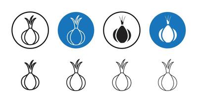 Onion icon Thin line art collection vector
