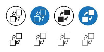 Replace icon Thin line art collection vector