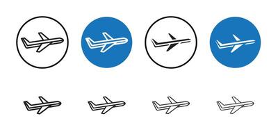 Plane icon Thin line art collection vector