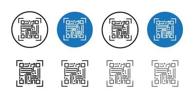 Qr code icon Thin line art collection vector