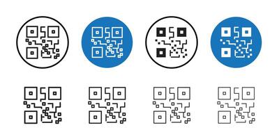 QR code icon Thin line art collection vector