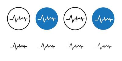 Pulse icon Thin line art collection vector