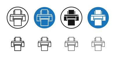 Print icon Thin line art collection vector