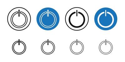 Power button icon Thin line art collection vector