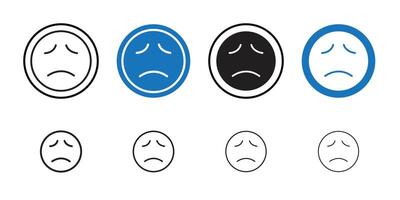 Sad icon Thin line art collection vector