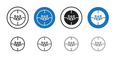 Target audience icon Thin line art collection vector