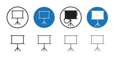 Presentation board icon Thin line art collection vector