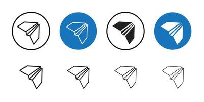 Paper plane icon Thin line art collection vector