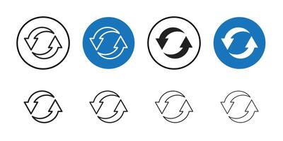 Reload button icon Thin line art collection vector