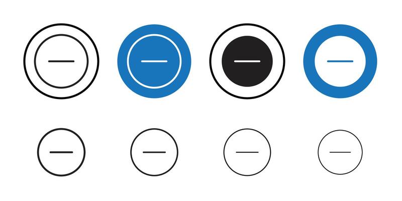Minus icon Thin line art collection