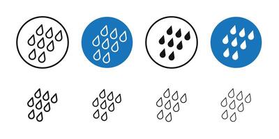 Raindrops icon Thin line art collection vector