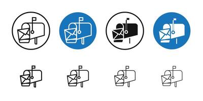Mailbox icon Thin line art collection vector