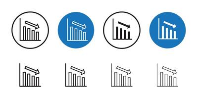 Reduction chart icon Thin line art collection vector