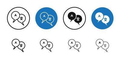 Language icon Thin line art collection vector