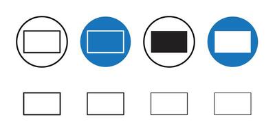 Rectangle icon Thin line art collection vector