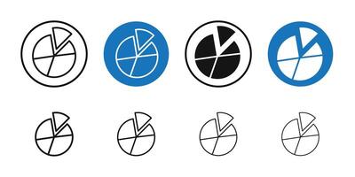 Pie chart icon Thin line art collection vector