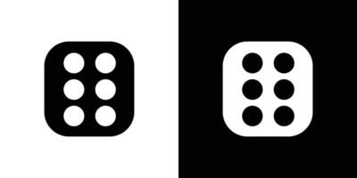 Dice Six Icon Flat art illustration in outline vector