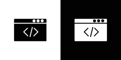 coding program icon Flat art illustration in outline vector