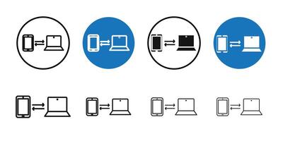 Data transfer icon Thin line art collection vector