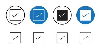Checkbox icon Thin line art collection vector