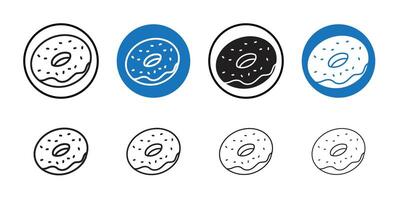 Doughnut icon Thin line art collection vector