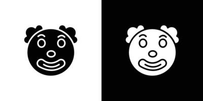 Clown head icon Flat art illustration in outline vector